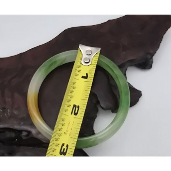 Set of 2 Chinese greenstone Bangle Bracelets ( 2 Sizes ) - Picture 3 of 8